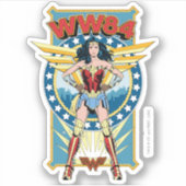 Sticker WW84 | Retro Comic Wonder Woman Badge de caractère (Devant)