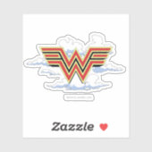 Sticker WW84 | Retro Comic Wonder Woman Logo Motif Cloud (Feuille)