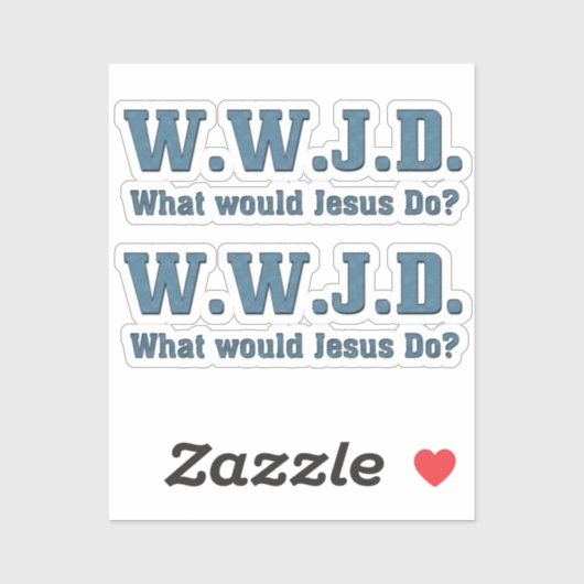 Sticker WWJD ? Que ferait Jésus ? Coupe de contours (Feuille)