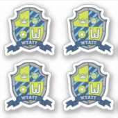 Sticker Wyatt lettre initiale W nom personnalisé porte cre (Devant)