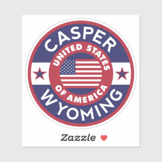 Sticker Wyoming, CASPER (Feuille)