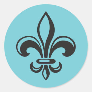 Sticker x20 moderne Franse lelie zwart
