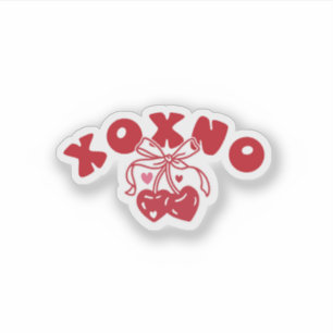 Sticker XOXNO Anti Saint-Valentin Coquette Cœur Cerise