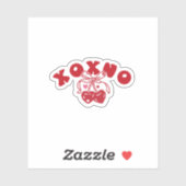 Sticker XOXNO Anti Valentine Coquette Heart Cherry (Feuille)