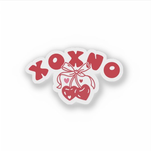 Sticker XOXNO Anti Valentine Coquette Heart Cherry (Devant)