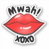 Sticker XOXO Cartoon de jolies lèvres rouges (Devant)