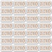 Sticker XOXO Merci Cute Boho superposition de script Flora (Devant)