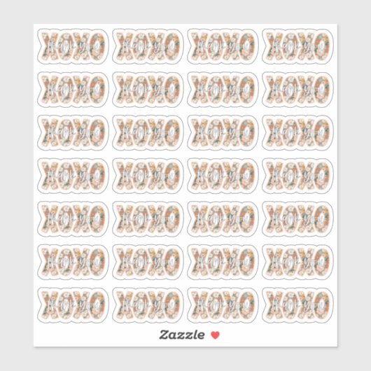 Sticker XOXO Merci Cute Boho superposition de script Flora (Feuille)