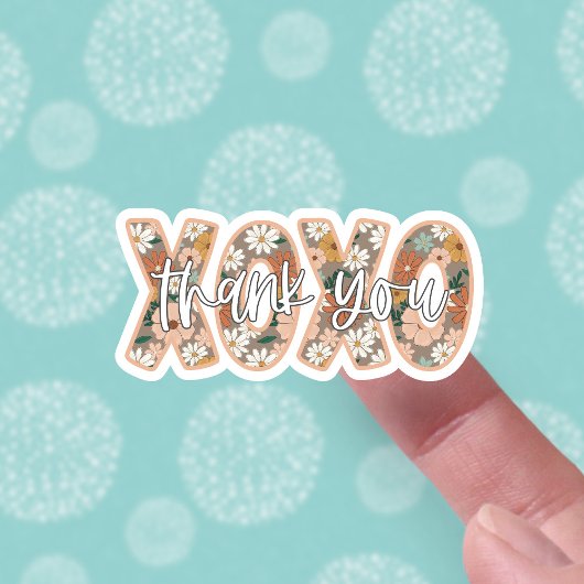 Sticker XOXO Merci Cute Boho superposition de script Flora