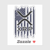 Sticker XRP Cryptomonnaie USA Amérique (Feuille)