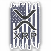 Sticker XRP Cryptomonnaie USA Amérique (Devant)