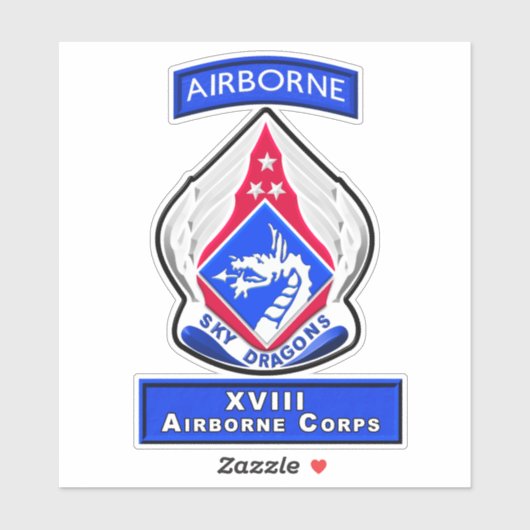 STICKER XVIII AIRBORNE CORPS (Feuille)