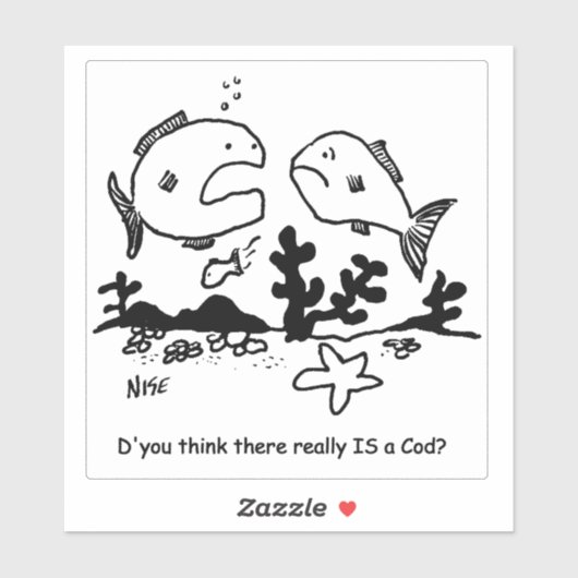 Sticker Y a-t-il une morue ? Dessin. (Feuille)