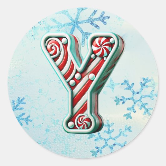 Sticker "Y" de Noël sucre de canne, Stripes festiv (Devant)