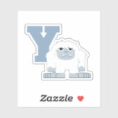 Sticker Y est pour Yeti Cute Cartoon Yeti Monster (Feuille)