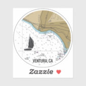 Sticker Yacht Ventura CA (Feuille)
