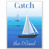 Sticker Yachts sous voile, attraper le vent (Devant)