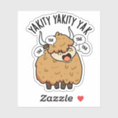 Sticker Yakity Yakity Yak Funny Animal Pun (Feuille)