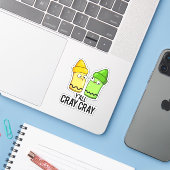 Sticker Yall Cray Cray Funny Crazy Crayon Pun (Ordinateur portable avec iPhone)