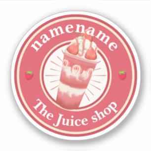 Sticker Yaourt froid Smoothies fruits magasin de jus nom d