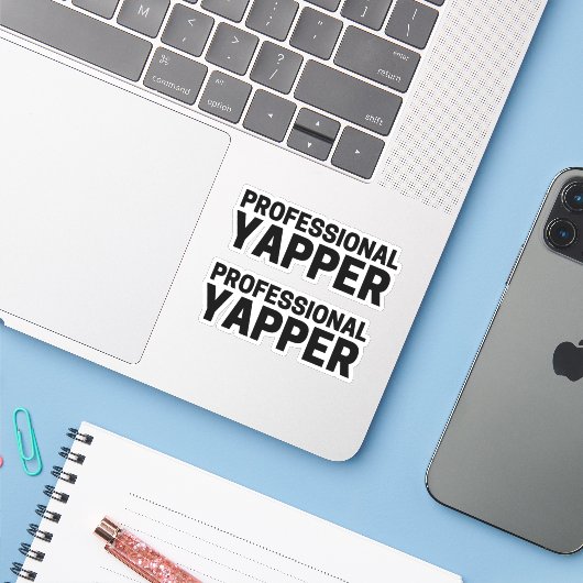 Sticker Yapper professionnel (Ordinateur portable avec iPhone)