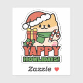 Sticker Yappy Howlidays - Jote Christmas Dog Cartoon (Feuille)