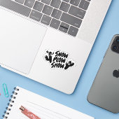 Sticker Yati M's Snow Plow Show Design #1 (Ordinateur portable avec iPhone)
