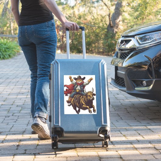 Sticker Yeehaw Kitty - Wild West Cat Cowboy Rodeo (Valise Insitu)