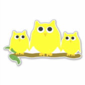 Sticker Yellow Owls Design (Devant)