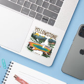 Sticker Yellowstone National Park (Ordinateur portable avec iPhone)
