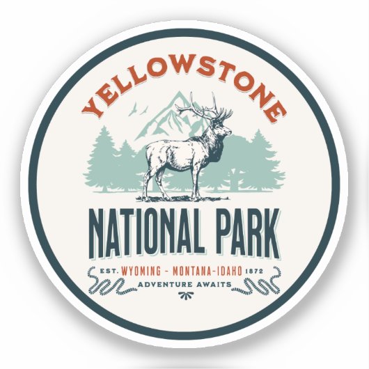 Sticker Yellowstone National Park Cute Landscape (Recto)