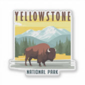 Sticker Yellowstone : Un voyage rétro (Devant)