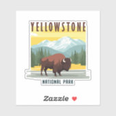 Sticker Yellowstone : Un voyage rétro (Feuille)