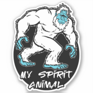 Sticker Yeti est mon animal spirituel