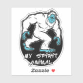 Sticker Yeti est mon animal spirituel (Feuille)
