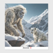 Sticker Yeti et le léopard des neiges (Feuille)
