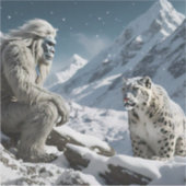 Sticker Yeti et le léopard des neiges (Devant)