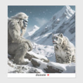 Sticker Yeti et le léopard des neiges (Feuille)