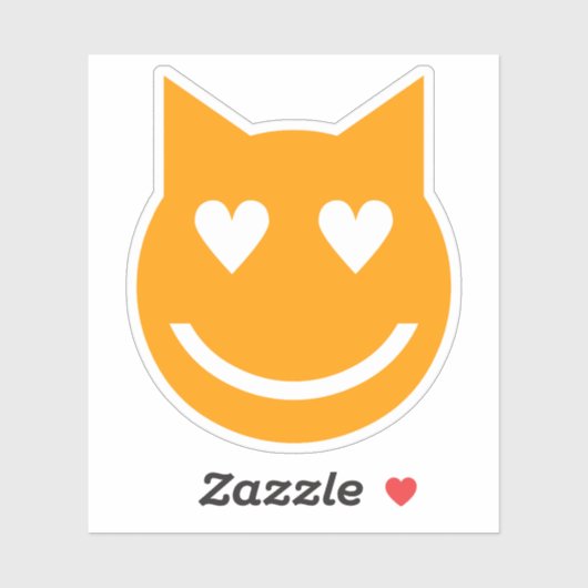 Sticker Yeux en forme de coeur Emoji (Feuille)