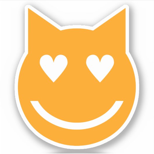 Sticker Yeux en forme de coeur Emoji (Devant)