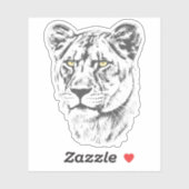Sticker Yeux Jaunes de Lionne (Feuille)