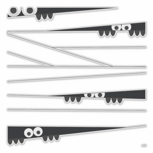 Sticker Yeux noirs blancs qui regardent maman Halloween (Devant)