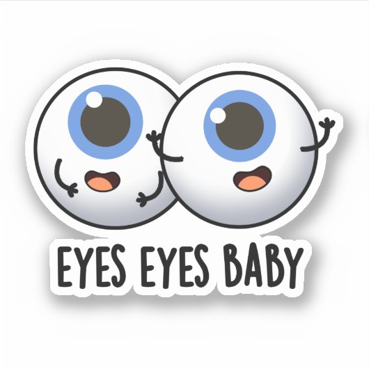 Sticker Yeux Yeux Bébé Funny Ice Eyeballs Pun (Devant)