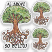 Sticker Yggdrasil Arbre Norse Mythologie Aquarelle (Devant)