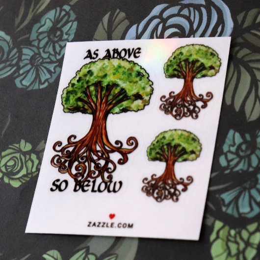 Sticker Yggdrasil Arbre Norse Mythologie Aquarelle