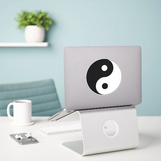 Sticker Yin Yang (Ordinateur portable sur le bureau)