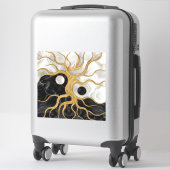 Sticker Yin Yang Arbre de vie - Marbres et or (Sur valise)