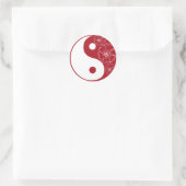 Sticker Yin Yang Fleur Rouge Tropical (Sac)
