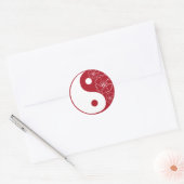 Sticker Yin Yang Fleur Rouge Tropical (Enveloppe)
