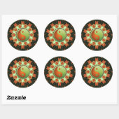 Sticker Yin Yang Mandala Vert & Bronze (Feuille)